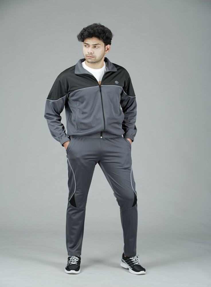 Buy Dark Grey Track Suit with Black Strip for Men Online at Best Prices ...