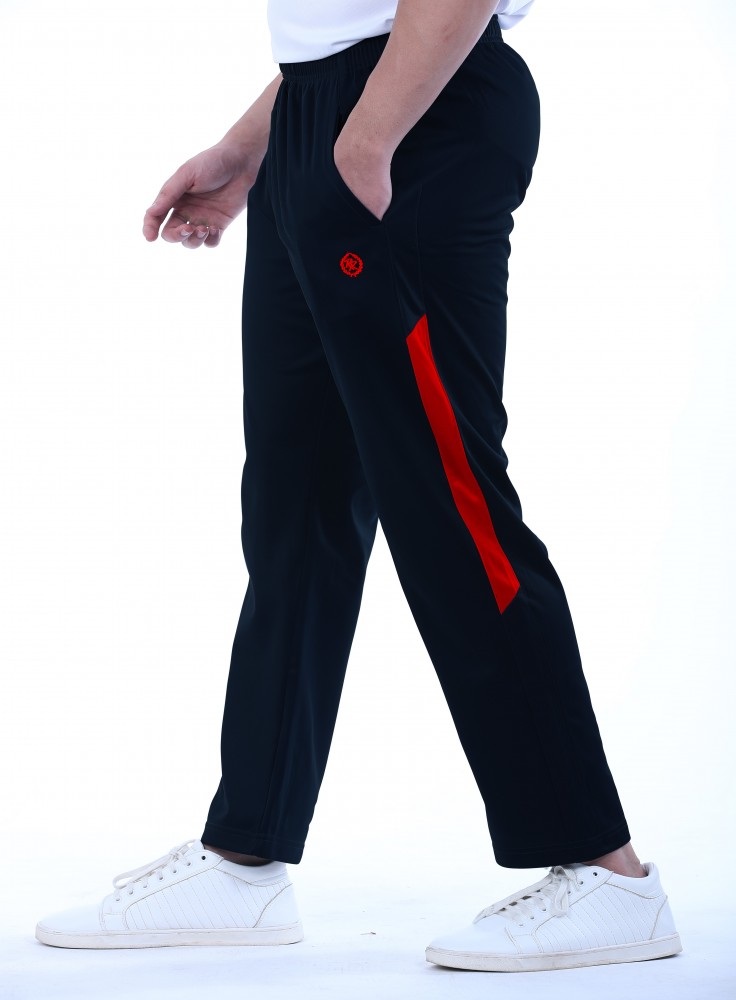 Navy Blue Regular Fit Track Pant with Royal Blue Strip