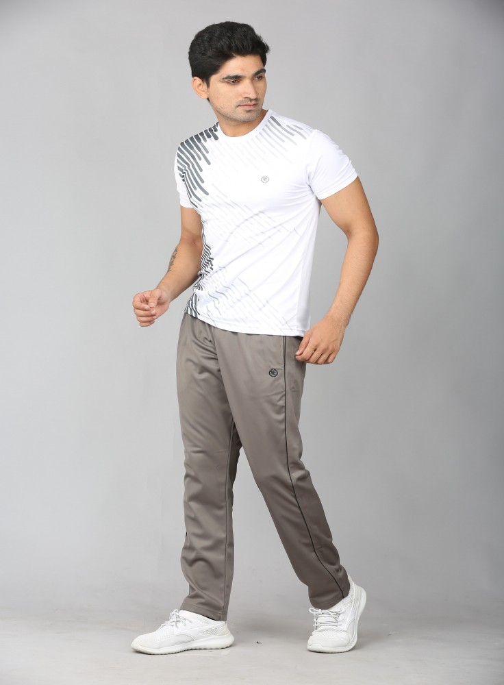 Buy Medium Grey Jogging Wear with Grey Stripped White T-Shirt for Men ...