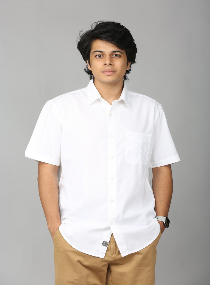 Buy Tuxedo Half Sleeve White Shirt for Men Online at Best Prices in ...